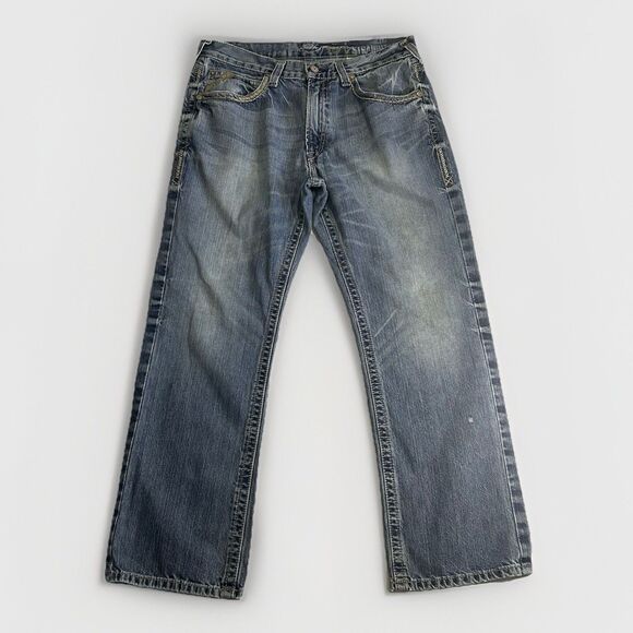 Ariat M5 Gambler Slim Straight Jeans Mens 34x30 Medium Wash 100% Cotton - Picture 3 of 15